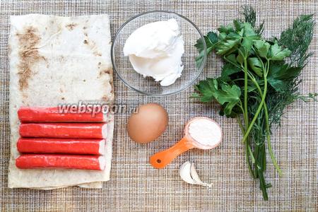 Восточные гренки с крабовыми палочками Восточные гренки с крабовыми палочками