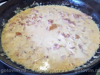 Пирог с беконом, сыром чеддар и сливками Пирог с беконом, сыром чеддар и сливками