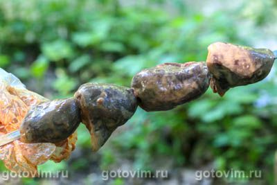 Шашлык из сердечек индейки Шашлык из сердечек индейки