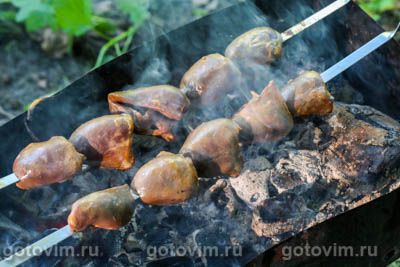 Шашлык из сердечек индейки Шашлык из сердечек индейки
