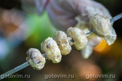 Шашлык из грибов в майонезе с чесноком Шашлык из грибов в майонезе с чесноком